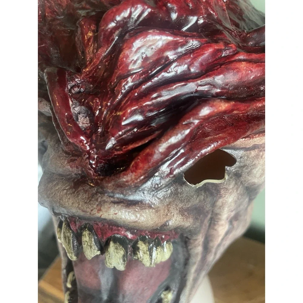 Hand Painted Latex Zombie Mask Exposed Brain Made in Mexico Halloween Horror